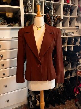 Women's Tailored Brown Blazer Jacket